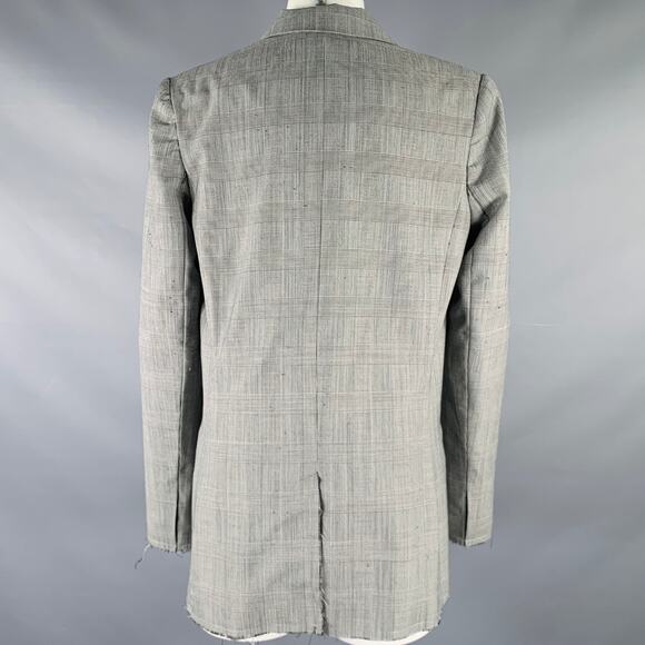 KSUBI Size S Black White Polyester Wool Glen Plaid Blazer - Picture 3 of 7